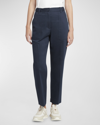 MONCLER MID-RISE STRAIGHT-LEG COTTON STRETCH TROUSERS