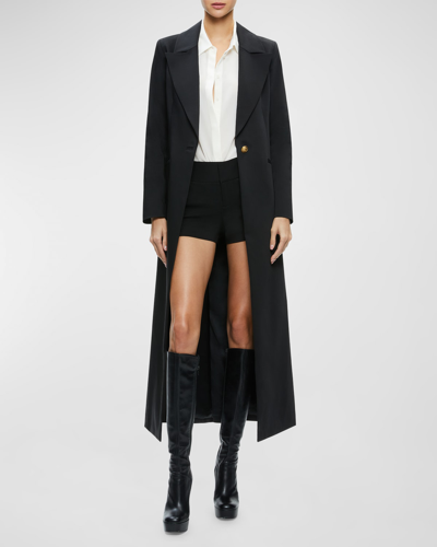 Alice And Olivia Theo Cotton Blend Coat In Black