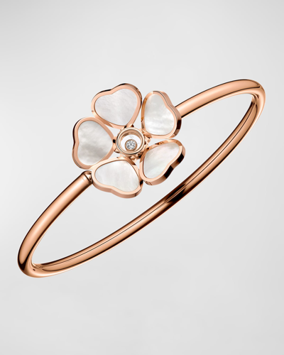Chopard Happy Hearts 18k Rose Gold Mother-of-pearl & Diamond Bracelet In 18-carat Rose Gold