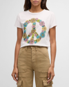 Mother The Lil Goodie Goodie Tie-dye Graphic Tee In Peace Flowers Pfl