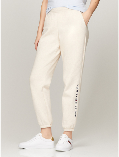 Tommy Hilfiger Embroidered Tommy Logo Sweatpant In Beige Heather
