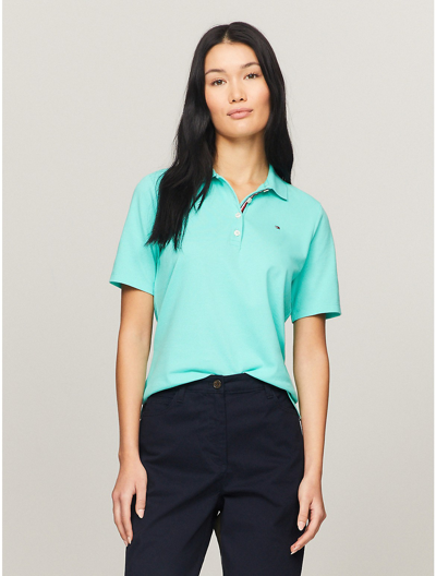 Tommy Hilfiger Solid Stretch Cotton Polo In Ambitious Green
