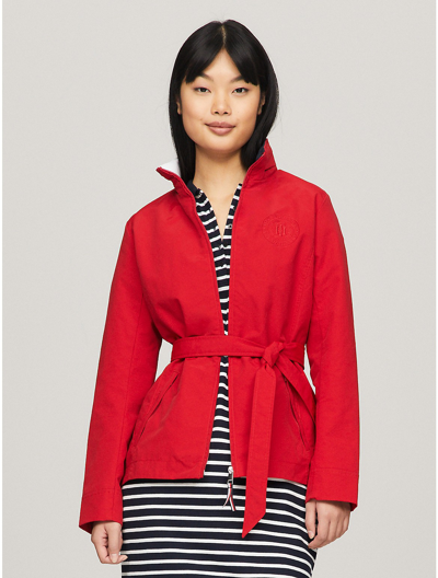 Tommy Hilfiger Belted Hilfiger Yacht Jacket In Primary Red