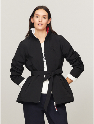 Tommy Hilfiger Belted Hilfiger Yacht Jacket In Black