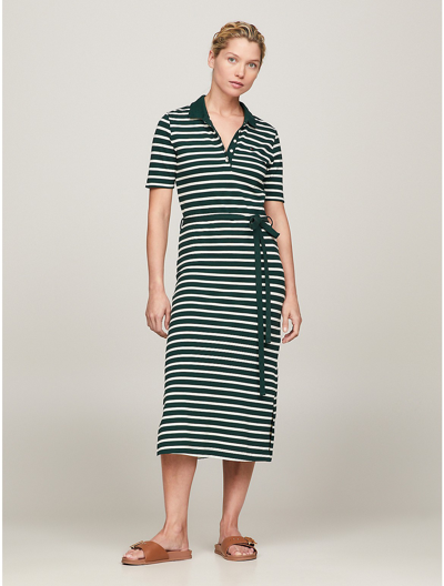 knee length dresses for ladies Tommy Hilfiger Women's IM AF Cotton Midi Fit & Flare Polo Dress