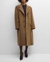 Saint Laurent Wool-blend Overcoat In Beige