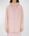 Burberry Vintage Check Hood Gabardine Coat In Cameo