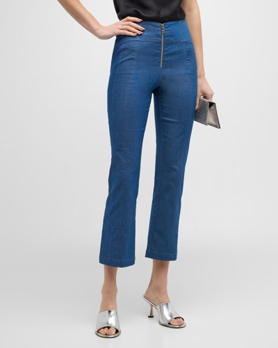 Cinq À Sept Loren Kick Flare Denim Trousers In Aegean Blue