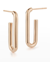 WALTERS FAITH SAXON ROSE GOLD PLAIN ELONGATED CHAIN LINK EARRINGS