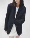 Rag & Bone Odessa Linen Blend Blazer In Black