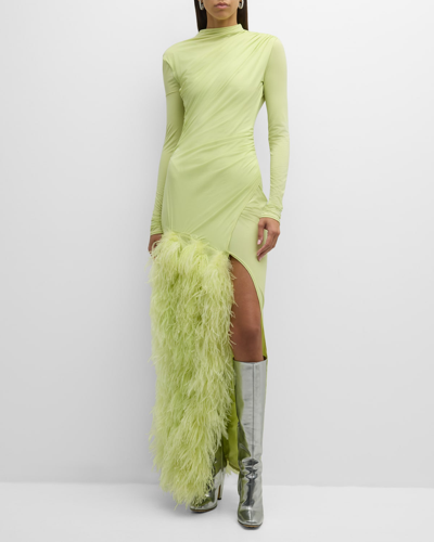 Lapointe Jersey Feather Dress In 10