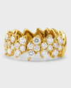 ANDREOLI 18K YELLOW GOLD MARQUISE BAND RING WITH DIAMONDS