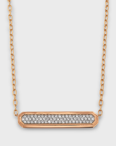 Walters Faith Carrington 18k Rose Gold And Diamond Id Bar Necklace In 40 White