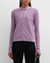 St John Fine Lurex Jersey Knit Cardigan In Amethyst