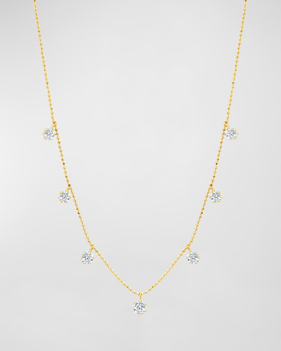 Graziela Gems Women's 18k Gold Medium Floating Diamond Station Necklace