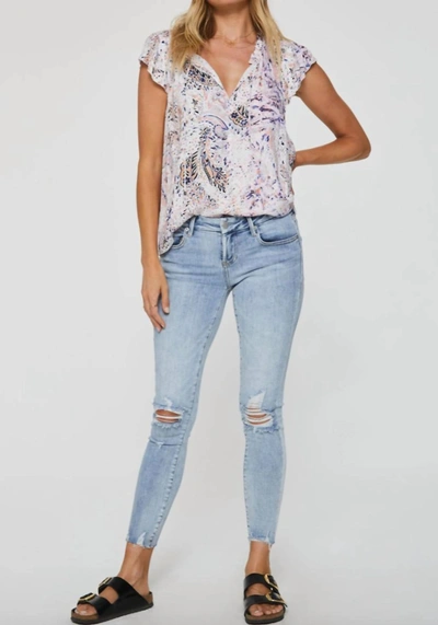 Another Love Lunya Top In Pastel Floral In Purple