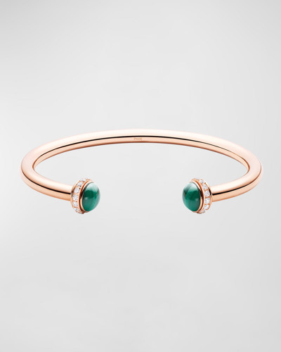 Piaget Possession 18k Rose Gold & Malachite Cabochon Bracelet In 15 Rose Gold