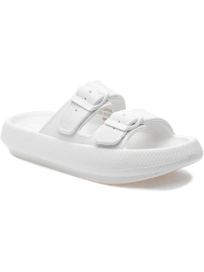 J/slides So Cool Womens Casual Slip On Platform Sandals In White