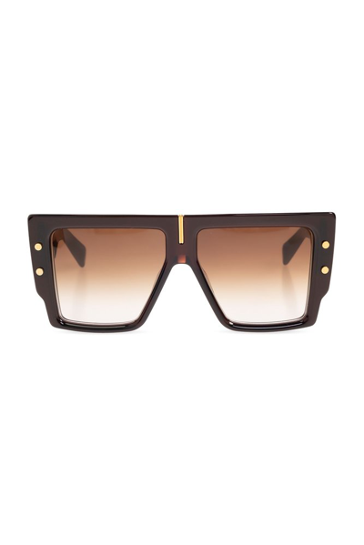 Balmain Eyewear Square Frame Sunglasses In Brown