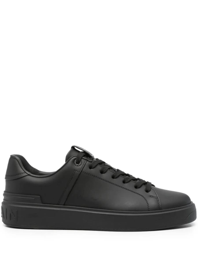 BALMAIN BALMAIN LEATHER SNEAKERS WITH PANELS