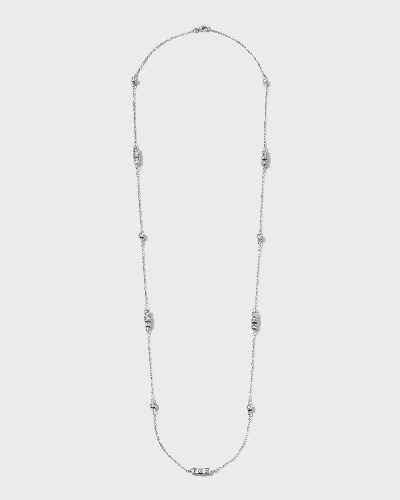 Miseno 18k White Gold Diamond Rotating Cube Elements Necklace, 28"l In Metallic