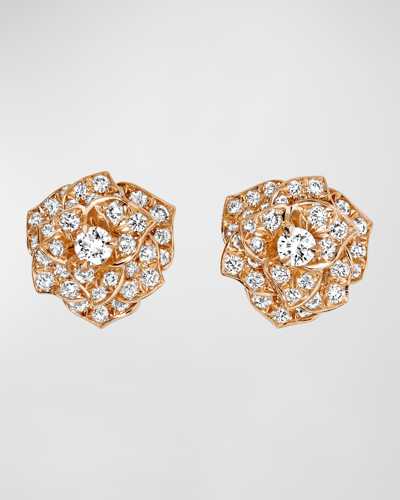 Piaget Rose 18k Rose Gold Diamond Earrings In 15 Rose Gold