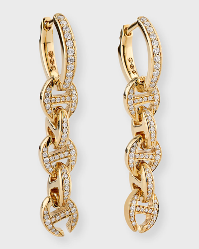 Hoorsenbuhs 18k Yellow Gold 5 Link Diamond Pave Drip Earrings