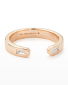 WALTERS FAITH OTTOLINE ROSE GOLD OPEN BAND RING WITH 2 GYPSY-SET BAGUETTE DIAMONDS