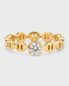 HOORSENBUHS 18K YELLOW GOLD MICRO TRI-LINK RING WITH DIAMOND