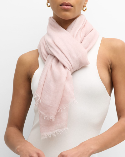 Faliero Sarti Pink Cashmere-blend Scarf In Rose