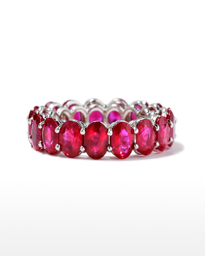 Bayco Platinum Burma Ruby Band Ring In 20 Platinum