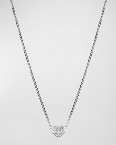 Chopard Happy Hearts 18ct White-gold And 0.12ct Brilliant-cut Diamond Pendant Necklace In White Gold