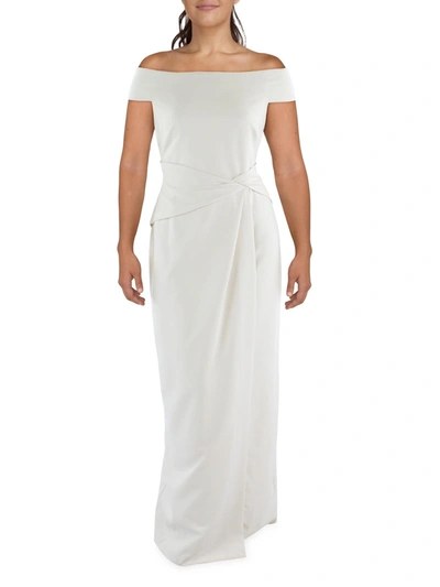 Lauren Ralph Lauren Womens Off-the-shoulder Maxi Evening Dress In White