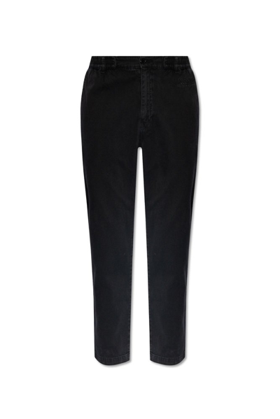 Moschino Log Embroidered Tapered Slim In Black