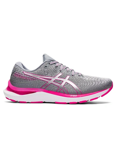 Asics Women's Gel-cumulus 24 Running Shoes - Wide Width In Sheet Rock/pink Glo In Grey