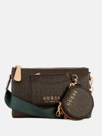 Guess Factory Easthampton Signature G Small Satchel In Brown