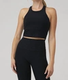 BEYOND YOGA SPACEDYE FOCUS CROPPED TANK TOP IN DARKEST NIGHT