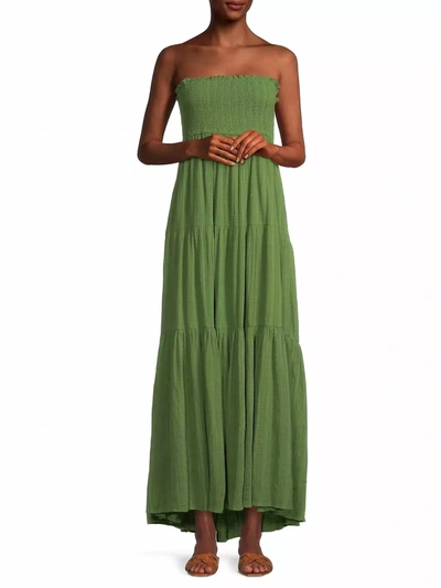 Veronica Beard Women's Mckinney Strapless Cotton Maxi Dress In Green