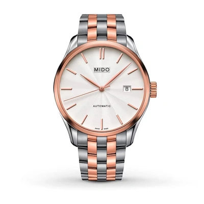 Mido Belluna Ii Automatic Silver Dial Mens Watch M024.407.22.031.00 In Two Tone  / Gold / Gold Tone / Rose / Rose Gold / Rose Gold Tone / Silver