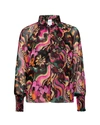 Misa Alexis Top In Flora Groove Chiffon In Multi