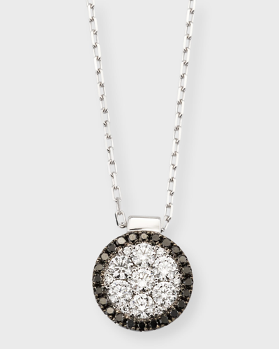 Frederic Sage Round Firenze Ii Black And White Diamond Necklace In Metallic