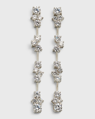 Suna Bros Platinum Diamond Cluster Dangle Earrings In Metallic