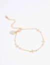 Lovisa Gold Plated Multi Cross Bracelet In Gold
