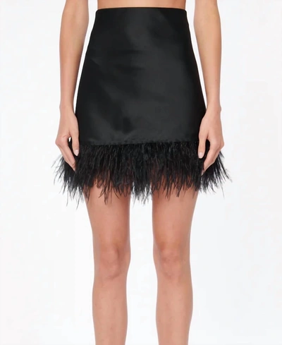 Cami Nyc Aviva Feather Mini Skirt In Black