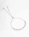 Lovisa Rhodium Marquise Cubic Zirconia Toggle Bangle In Silver