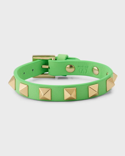 Valentino Garavani Rockstud Leather Bracelet In Neutral