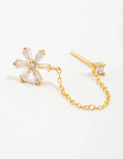 Lovisa Gold Plated Sterling Silver Flower Chain Stud Earring