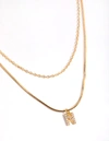 Lovisa Letter N Gold Plated Layered Diamante Initial Necklace In Gold