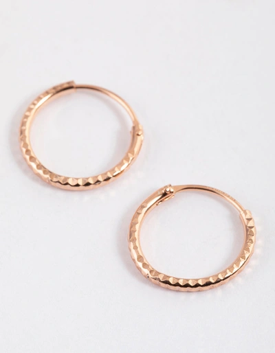 Lovisa Rose Gold Plated Sterling Silver Diagonal Hoop Earrings 12mm