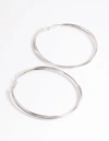 Lovisa Rhodium 75mm Snake Chain Hoop Earrings In Silver